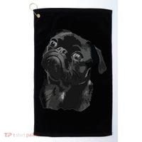Pug Shirts For Dog Mom Dad Funny Cute Black Pug Golf Towel thumb 0
