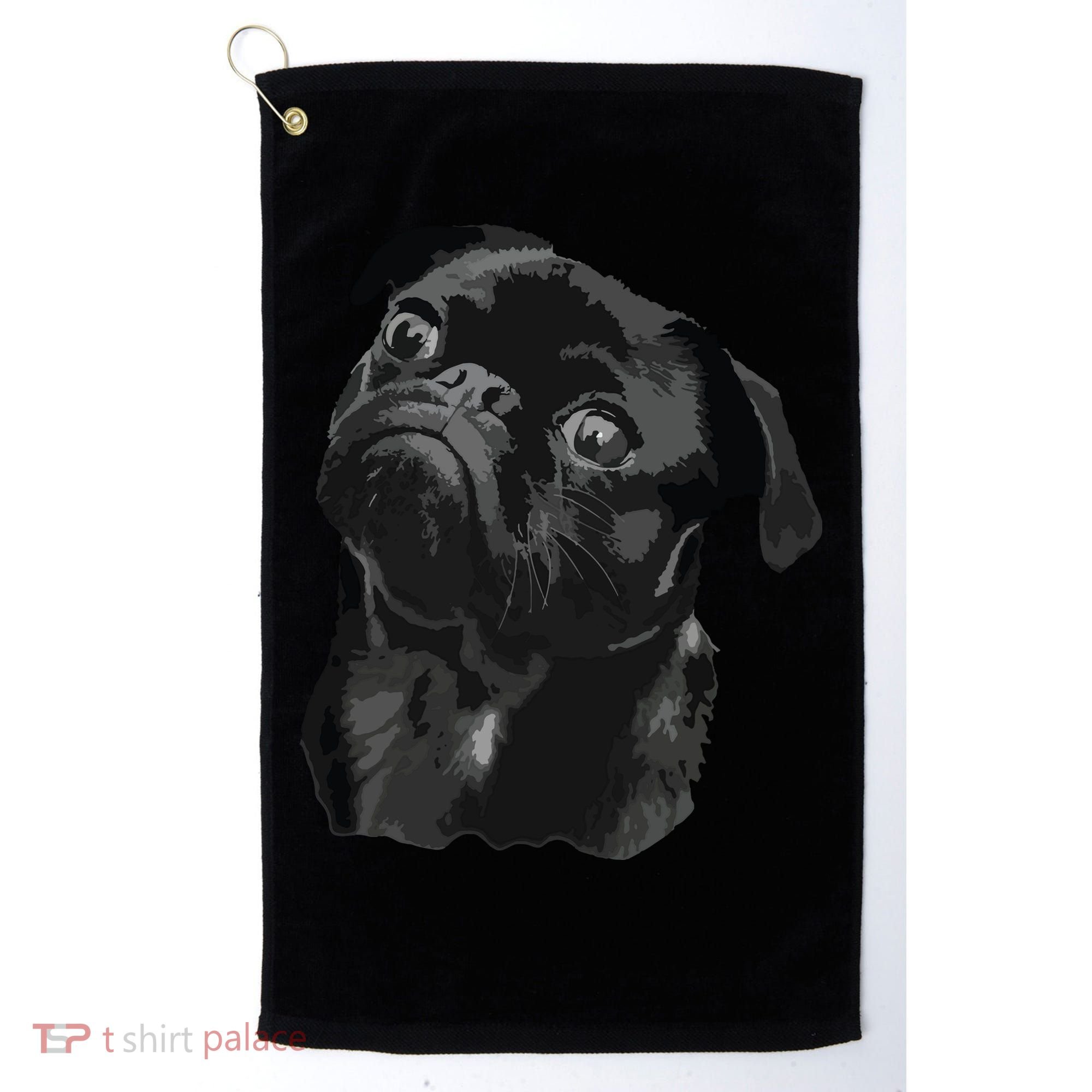 Pug Shirts For Dog Mom Dad Funny Cute Black Pug Golf Towel