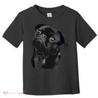 Pug Shirts For Dog Mom Dad Funny Cute Black Pug Toddler T-Shirt thumb 0