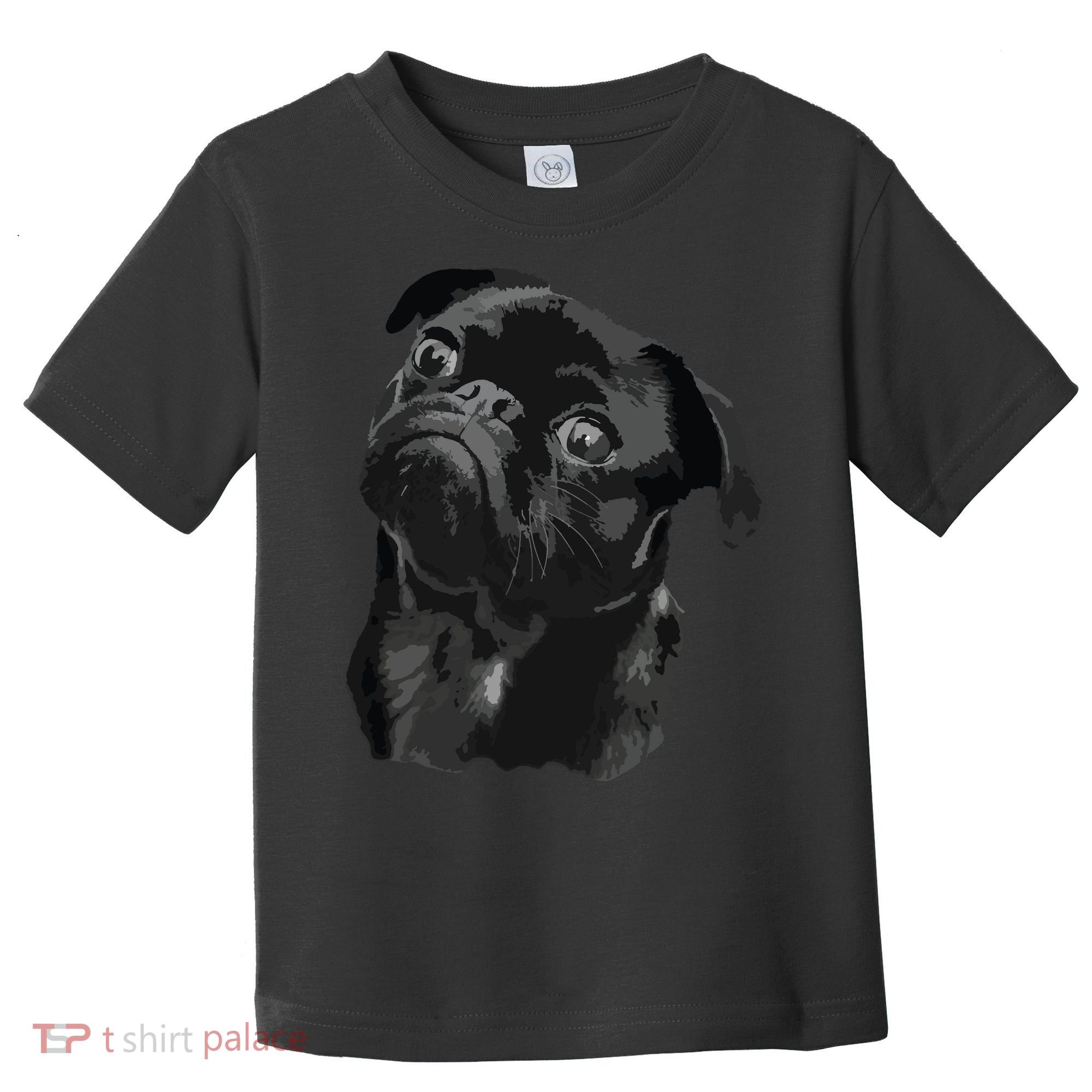 Pug Shirts For Dog Mom Dad Funny Cute Black Pug Toddler T-Shirt