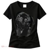 Pug Shirts For Dog Mom Dad Funny Cute Black Pug Women's T-Shirt thumb 0
