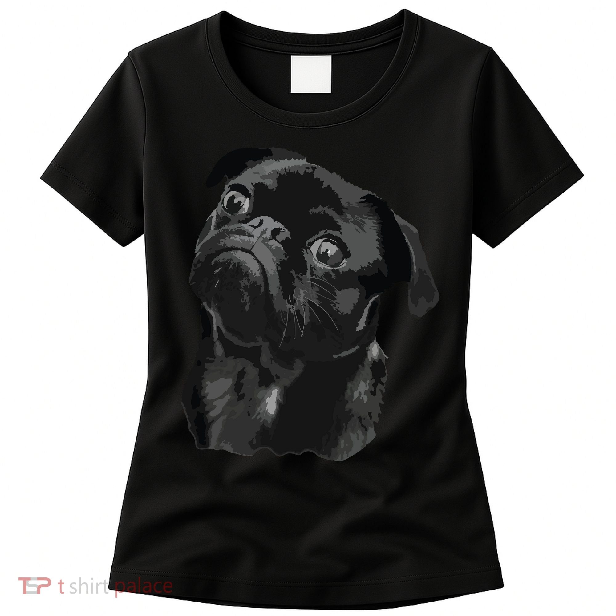 Pug Shirts For Dog Mom Dad Funny Cute Black Pug Women's T-Shirt