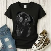 Pug Shirts For Dog Mom Dad Funny Cute Black Pug Women's T-Shirt thumb 3