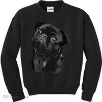 Pug Shirts For Dog Mom Dad Funny Cute Black Pug Kids Sweatshirt thumb 0