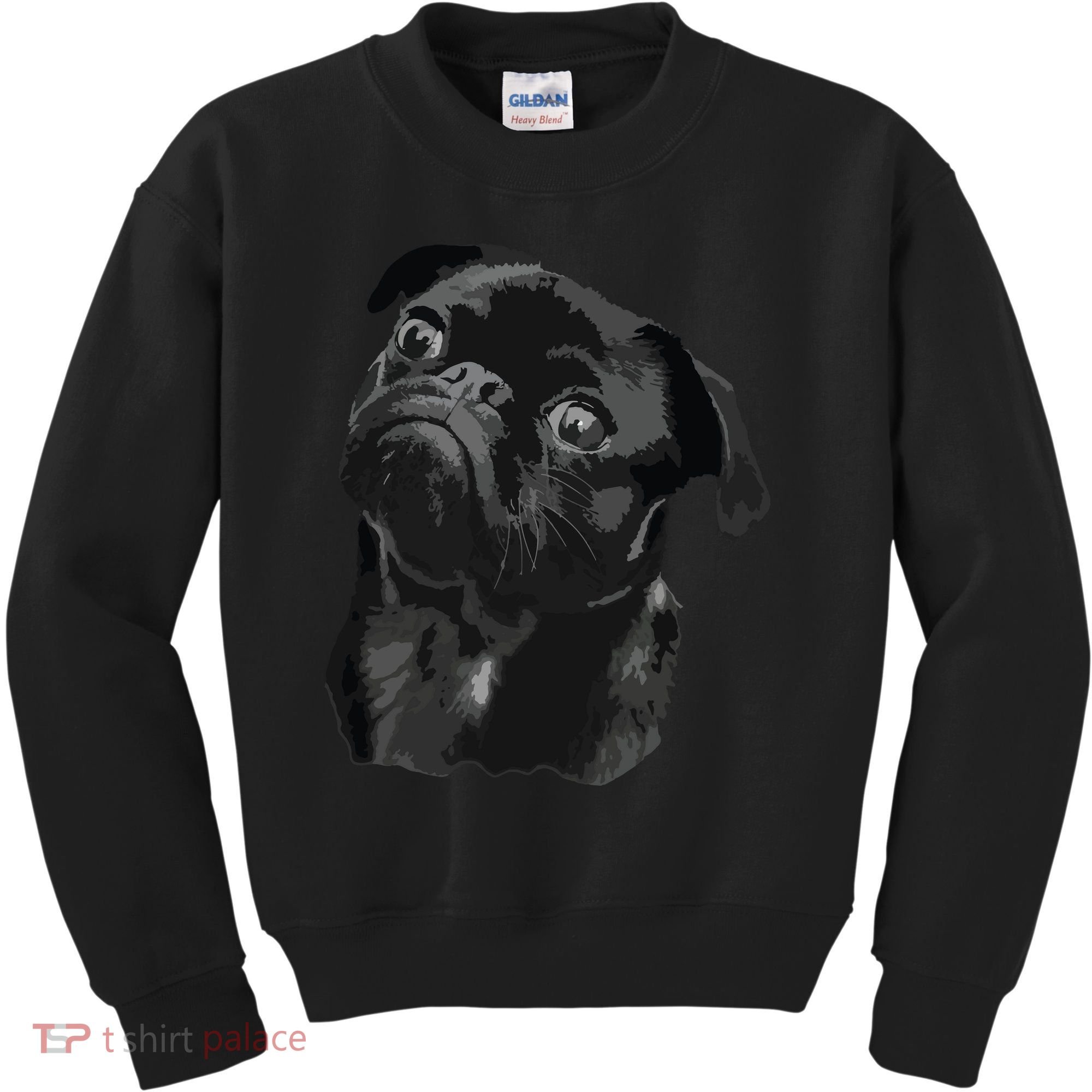 Pug Shirts For Dog Mom Dad Funny Cute Black Pug Kids Sweatshirt