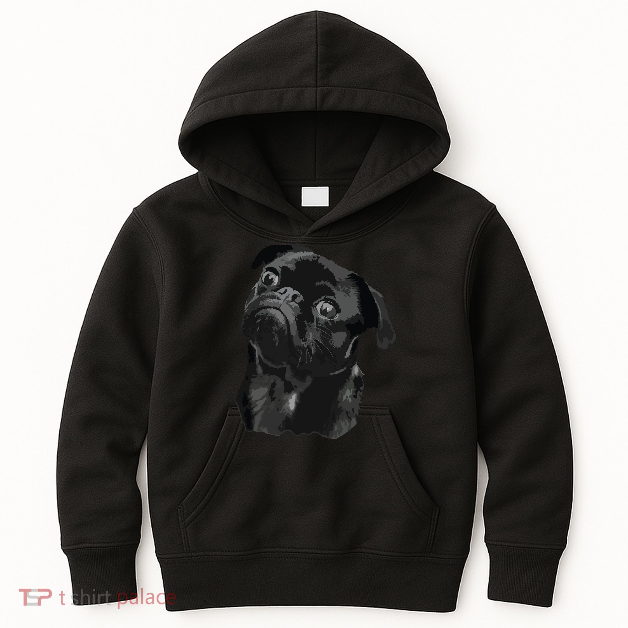 Pug Shirts For Dog Mom Dad Funny Cute Black Pug Kids Hoodie