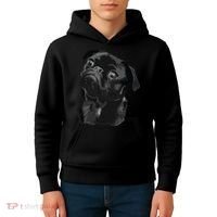 Pug Shirts For Dog Mom Dad Funny Cute Black Pug Kids Hoodie thumb 4