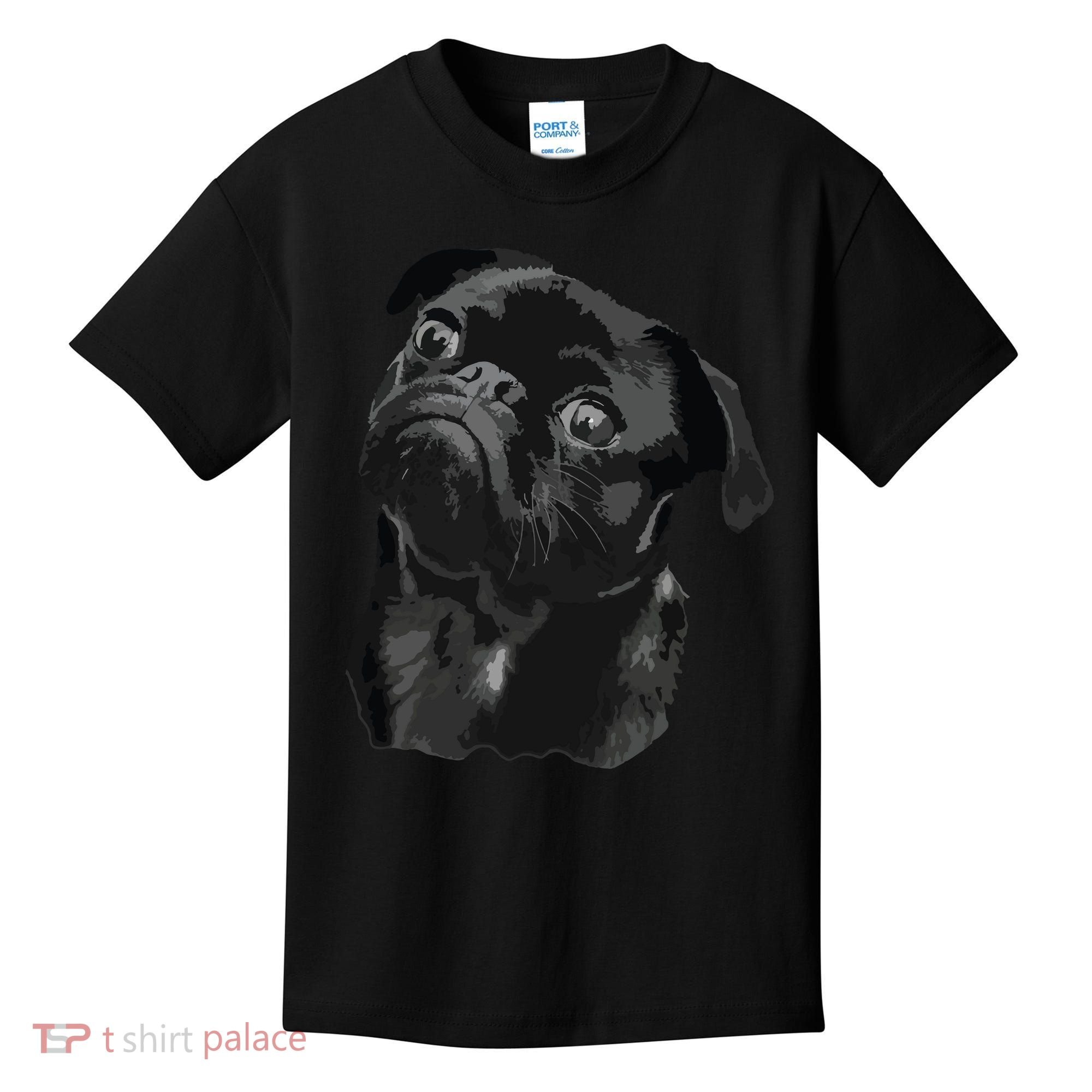 Pug Shirts For Dog Mom Dad Funny Cute Black Pug Kids T-Shirt