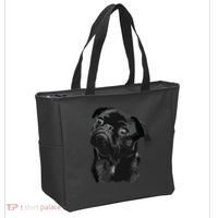 Pug Shirts For Dog Mom Dad Funny Cute Black Pug Tote Bag thumb 2