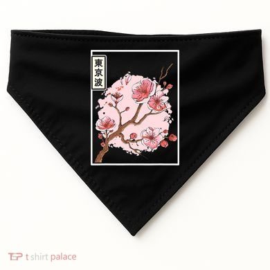 Pink Sakura Flowers japanese cherry blossom USA-Made Doggie Bandana