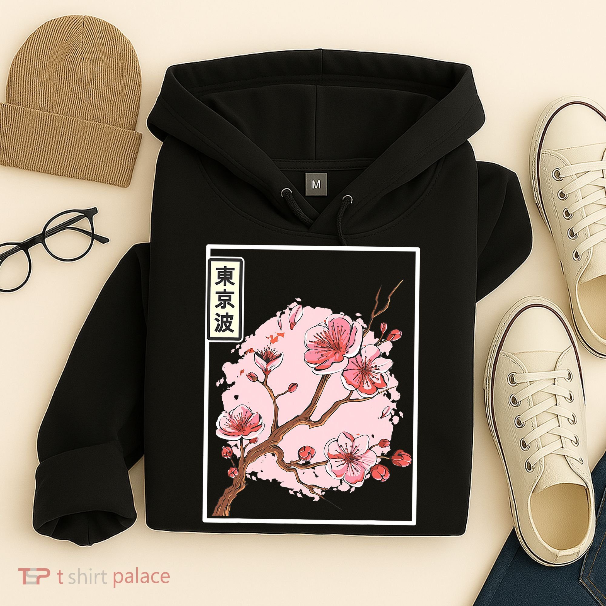 Pink Sakura Flowers japanese cherry blossom Hoodie