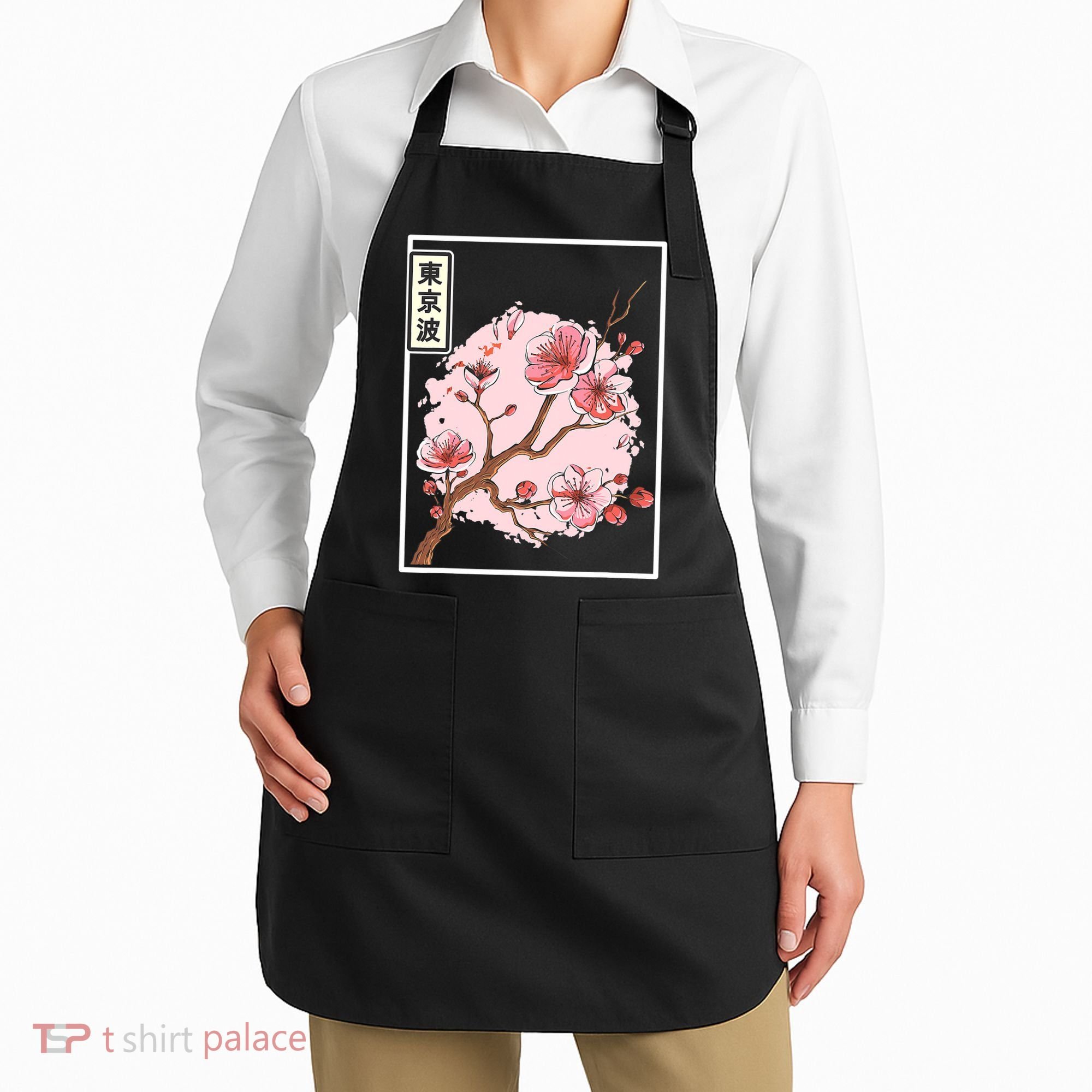 Pink Sakura Flowers japanese cherry blossom Apron