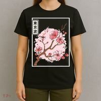 Pink Sakura Flowers japanese cherry blossom T-Shirt thumb 4