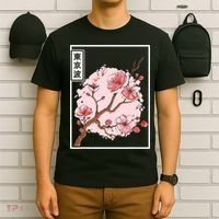 Pink Sakura Flowers japanese cherry blossom T-Shirt thumb 6
