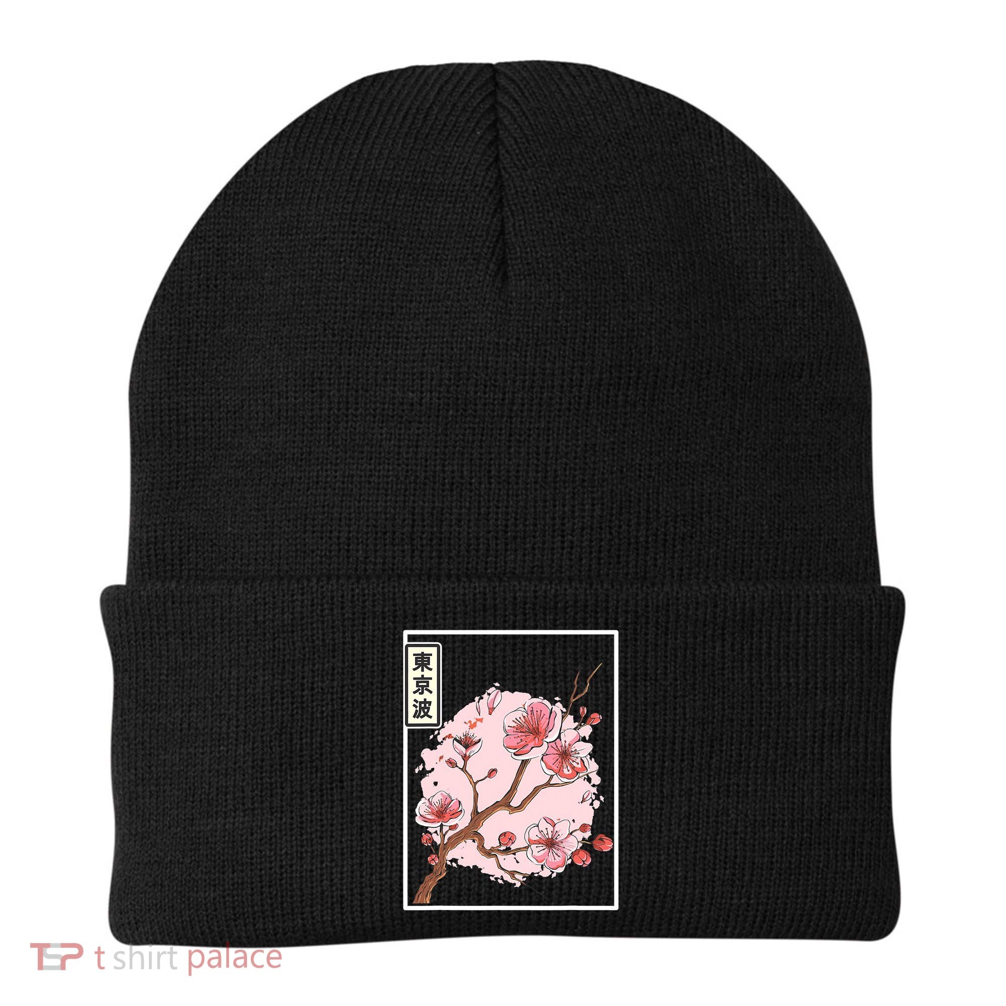 Pink Sakura Flowers japanese cherry blossom Beanie