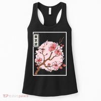 Pink Sakura Flowers japanese cherry blossom Women's Tank Top thumb 0