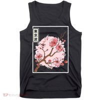 Pink Sakura Flowers japanese cherry blossom Tank Top thumb 0