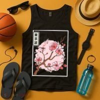 Pink Sakura Flowers japanese cherry blossom Tank Top thumb 4