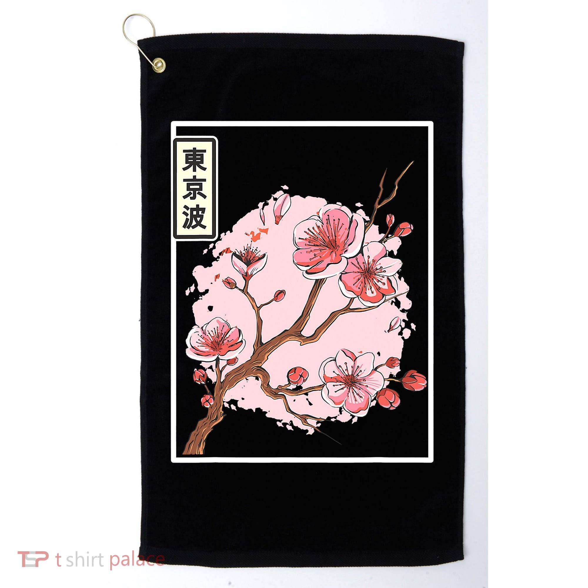 Pink Sakura Flowers japanese cherry blossom Golf Towel