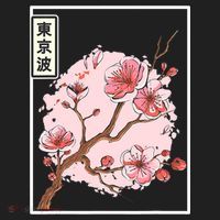 Pink Sakura Flowers japanese cherry blossom Golf Towel thumb 3