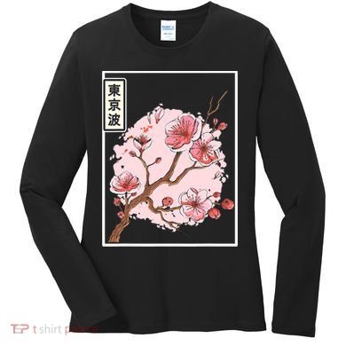 Pink Sakura Flowers japanese cherry blossom Women's Long Sleeve Shirt