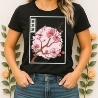 Pink Sakura Flowers japanese cherry blossom Women's T-Shirt thumb 2