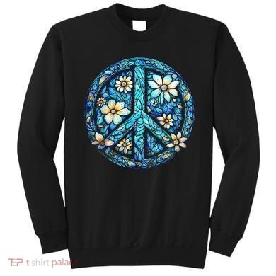 Peace Sign flowers 60's 70s Retro Hippie Sweatshirt