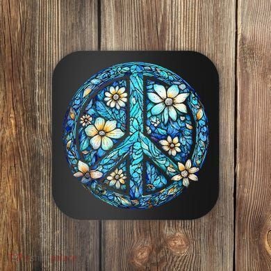 Peace Sign flowers 60's 70s Retro Hippie Coaster