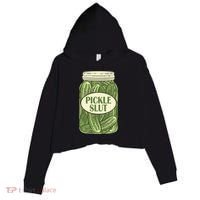 Pickle Slut Funny Crop Fleece Hoodie thumb 0