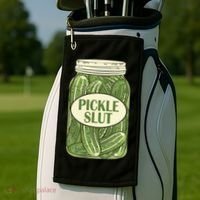 Pickle Slut Funny Golf Towel thumb 2