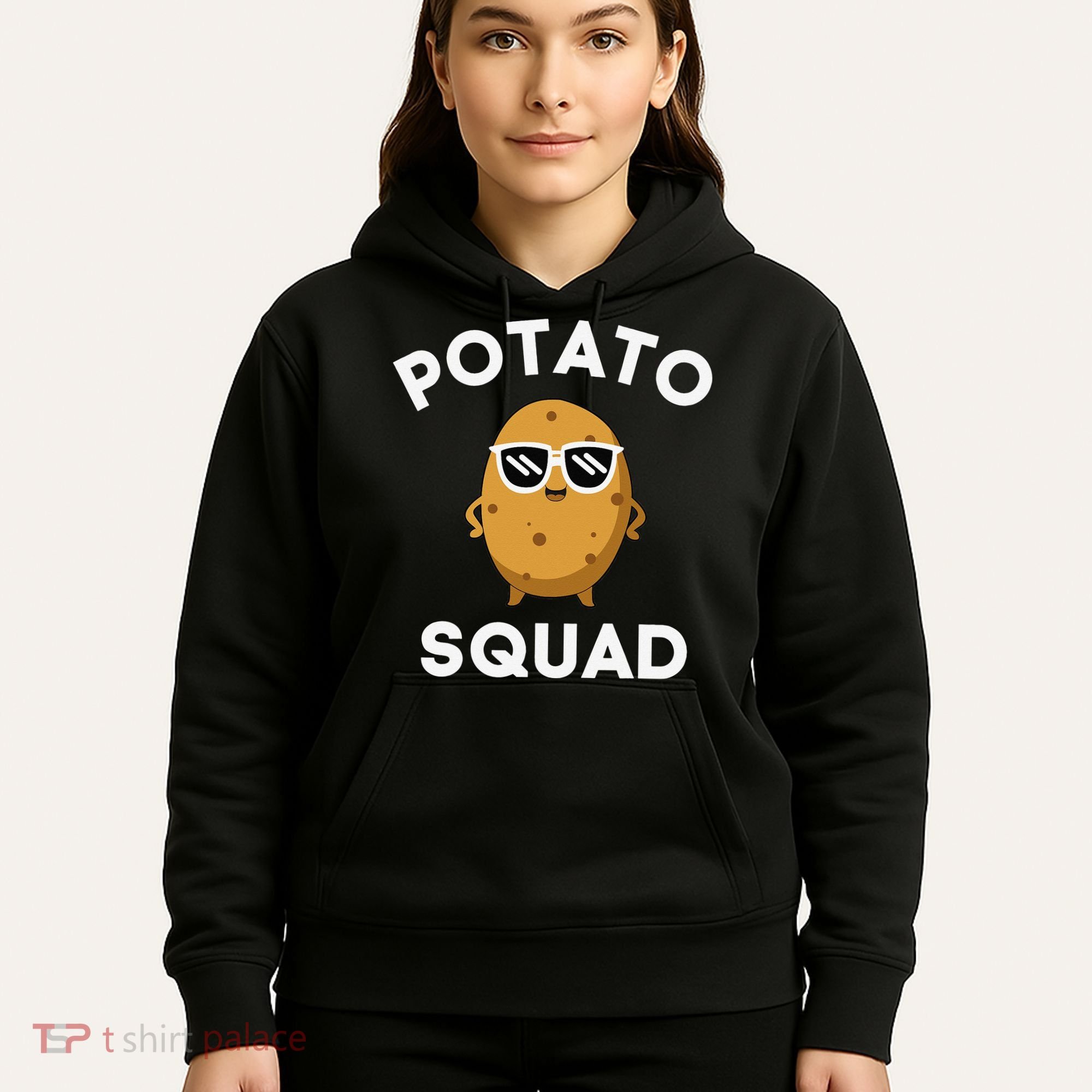 POTATO SQUAD Funny Smiling Vegetarian Matching Potato Lovers Hoodie