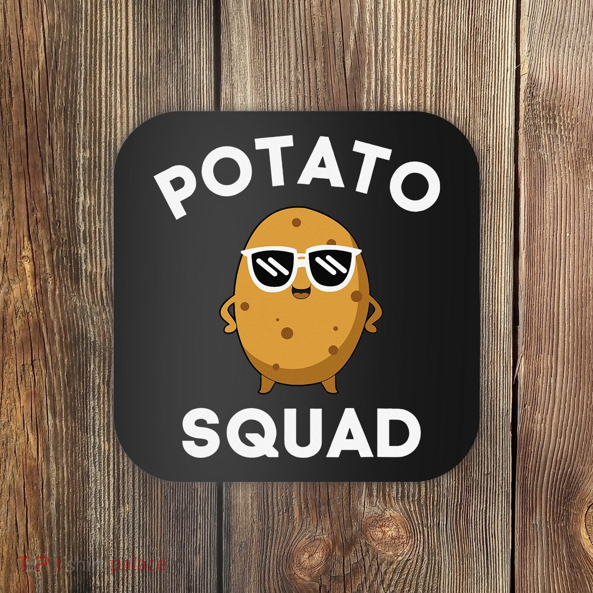 POTATO SQUAD Funny Smiling Vegetarian Matching Potato Lovers Coaster