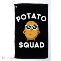 POTATO SQUAD Funny Smiling Vegetarian Matching Potato Lovers Golf Towel thumb 0