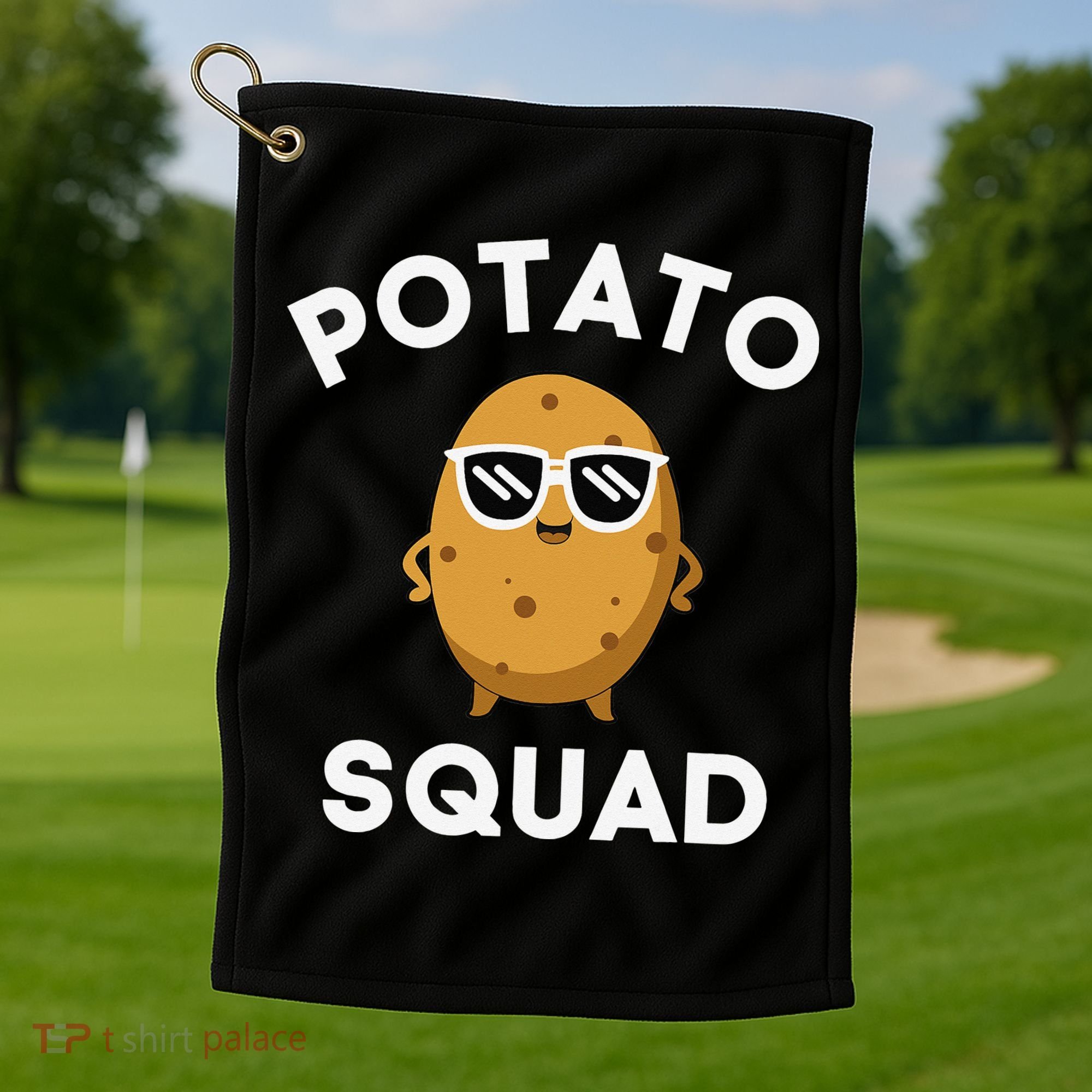 POTATO SQUAD Funny Smiling Vegetarian Matching Potato Lovers Golf Towel