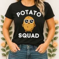 POTATO SQUAD Funny Smiling Vegetarian Matching Potato Lovers Women's T-Shirt thumb 2