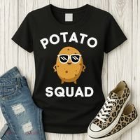 POTATO SQUAD Funny Smiling Vegetarian Matching Potato Lovers Women's T-Shirt thumb 3
