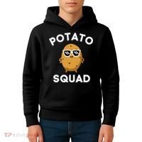POTATO SQUAD Funny Smiling Vegetarian Matching Potato Lovers Kids Hoodie thumb 4