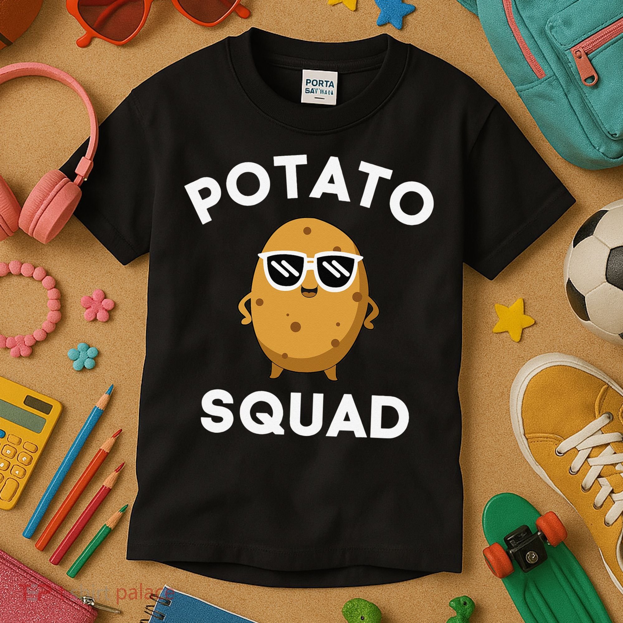 POTATO SQUAD Funny Smiling Vegetarian Matching Potato Lovers Kids T-Shirt