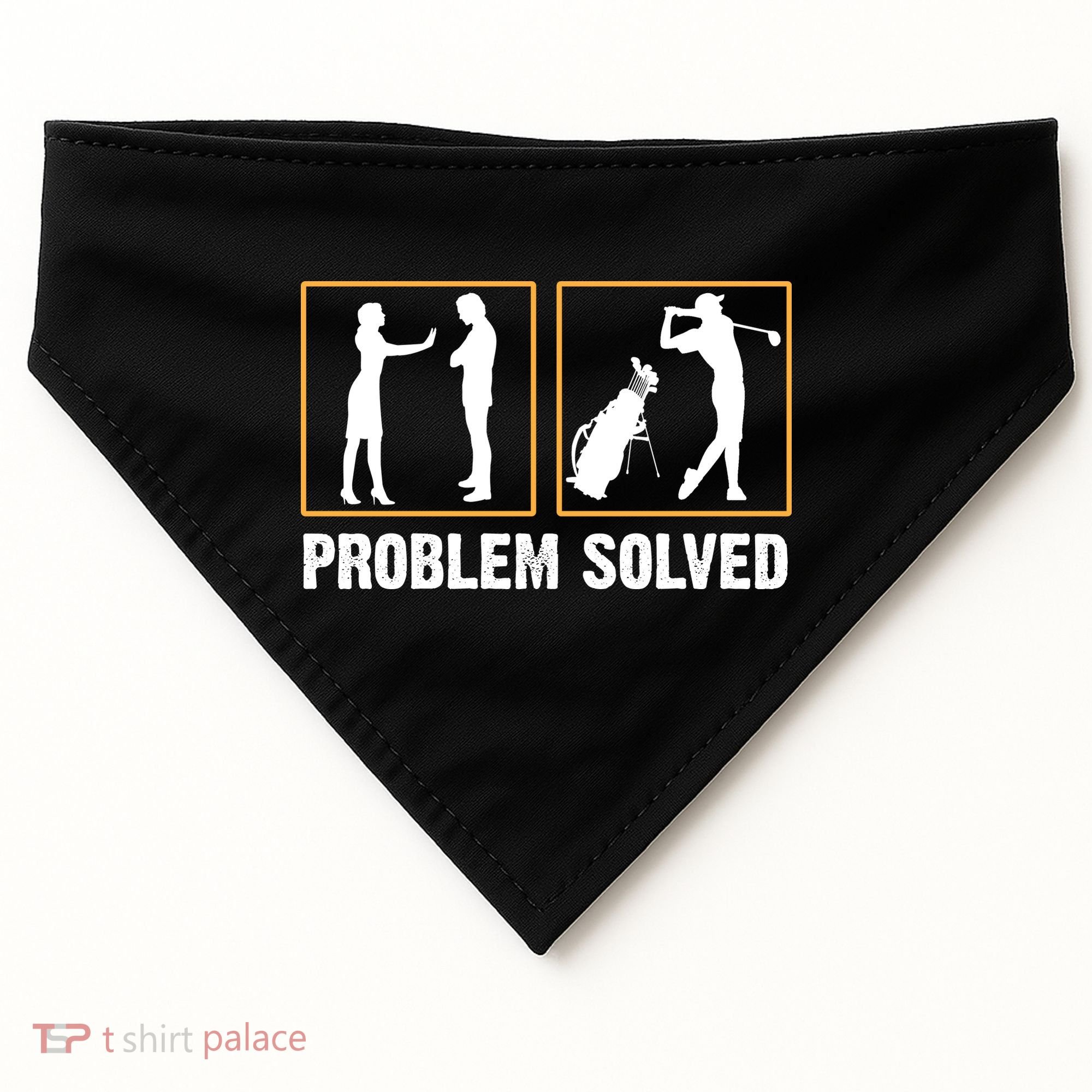 Problem Solved Funny Golfers Gift For Him USA-Made Doggie Bandana