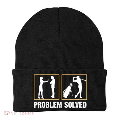 Problem Solved Funny Golfers Gift For Him Beanie