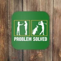 Problem Solved Funny Golfers Gift For Him Coaster thumb 0