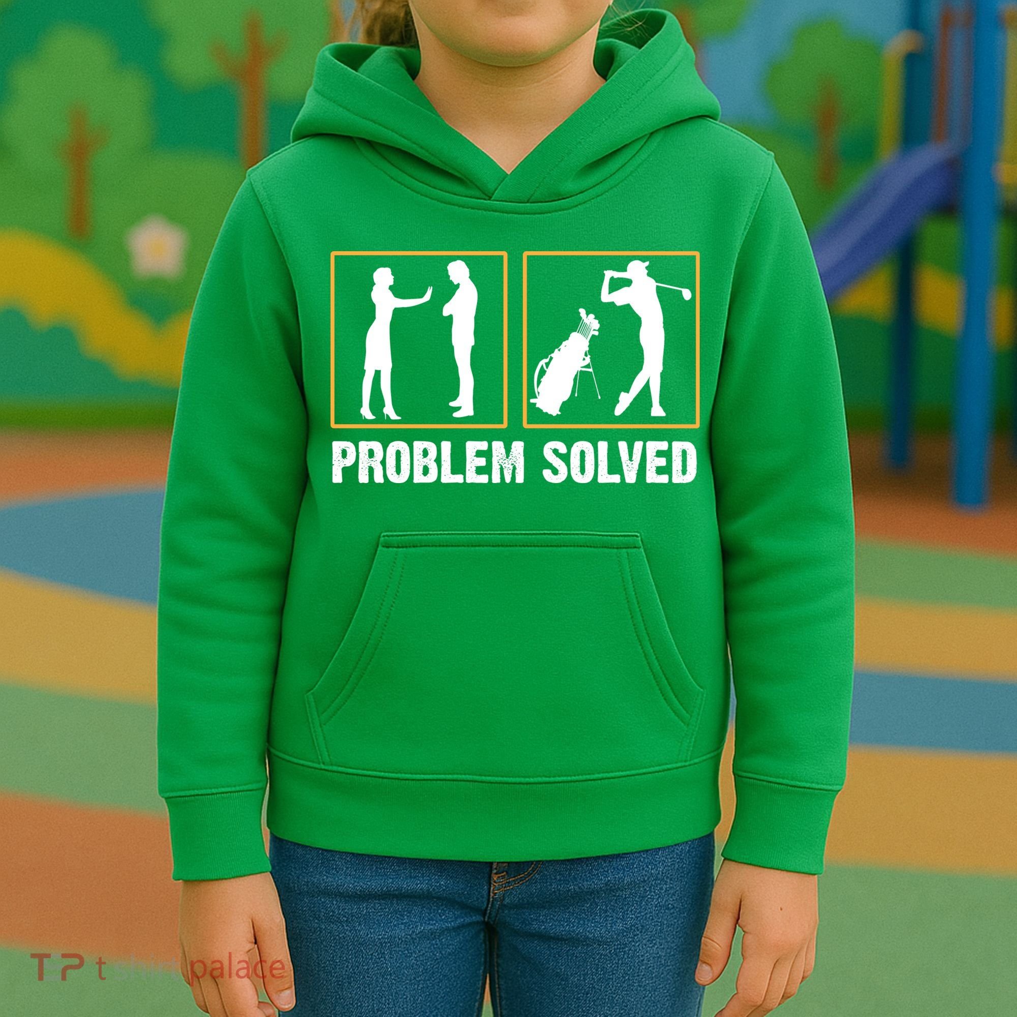 Problem Solved Funny Golfers Gift For Him Kids Hoodie