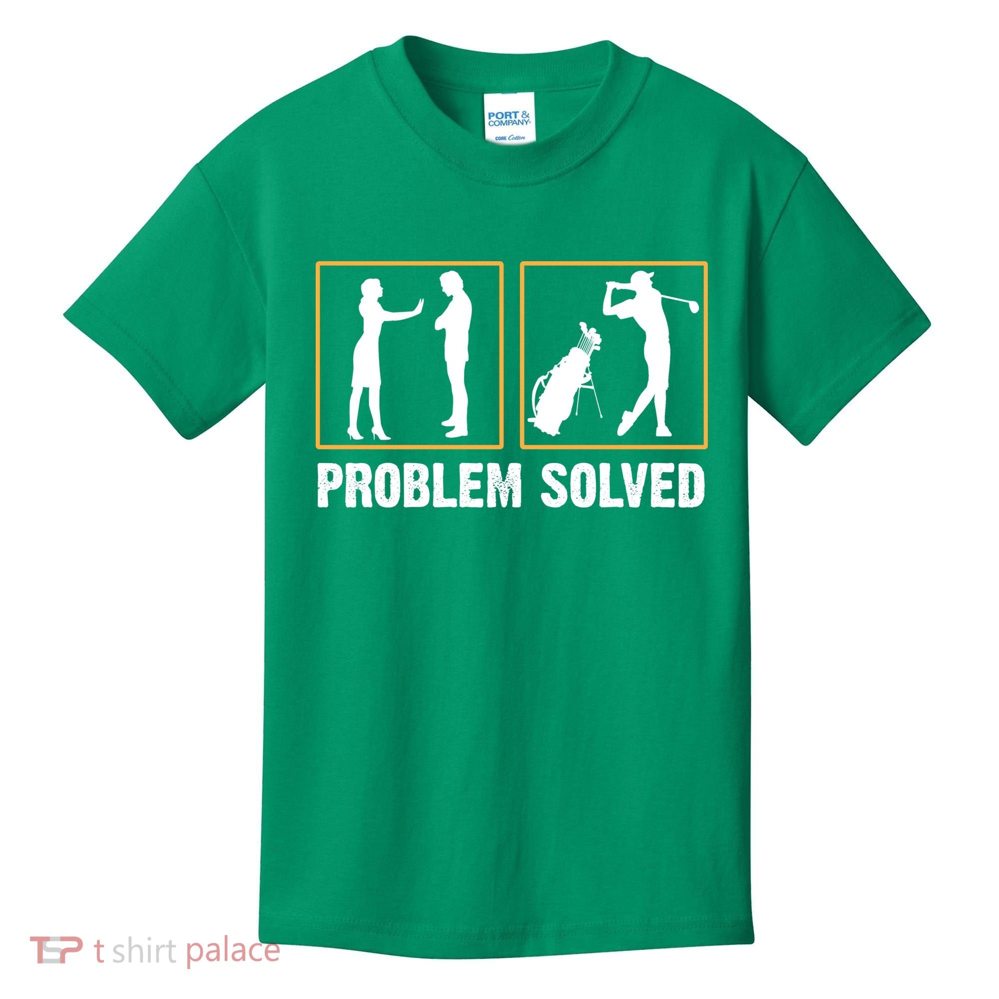 Problem Solved Funny Golfers Gift For Him Kids T-Shirt