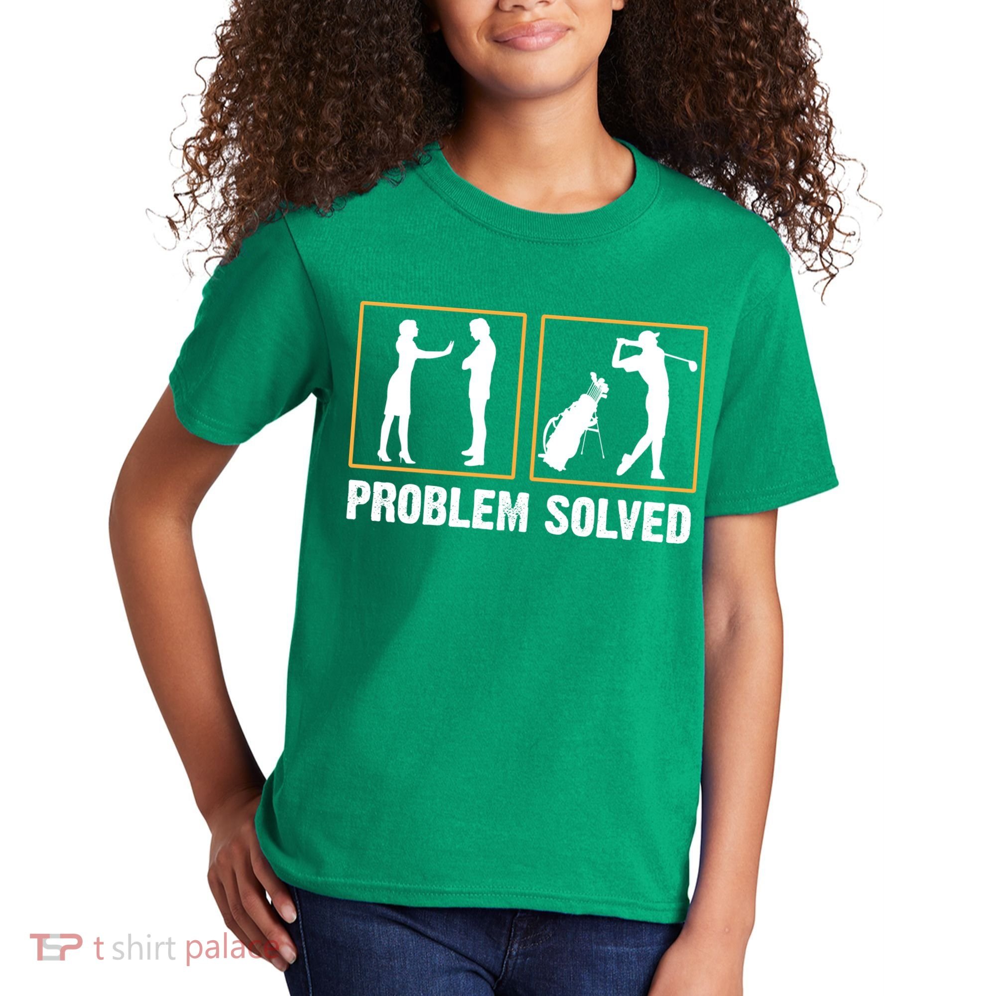 Problem Solved Funny Golfers Gift For Him Kids T-Shirt