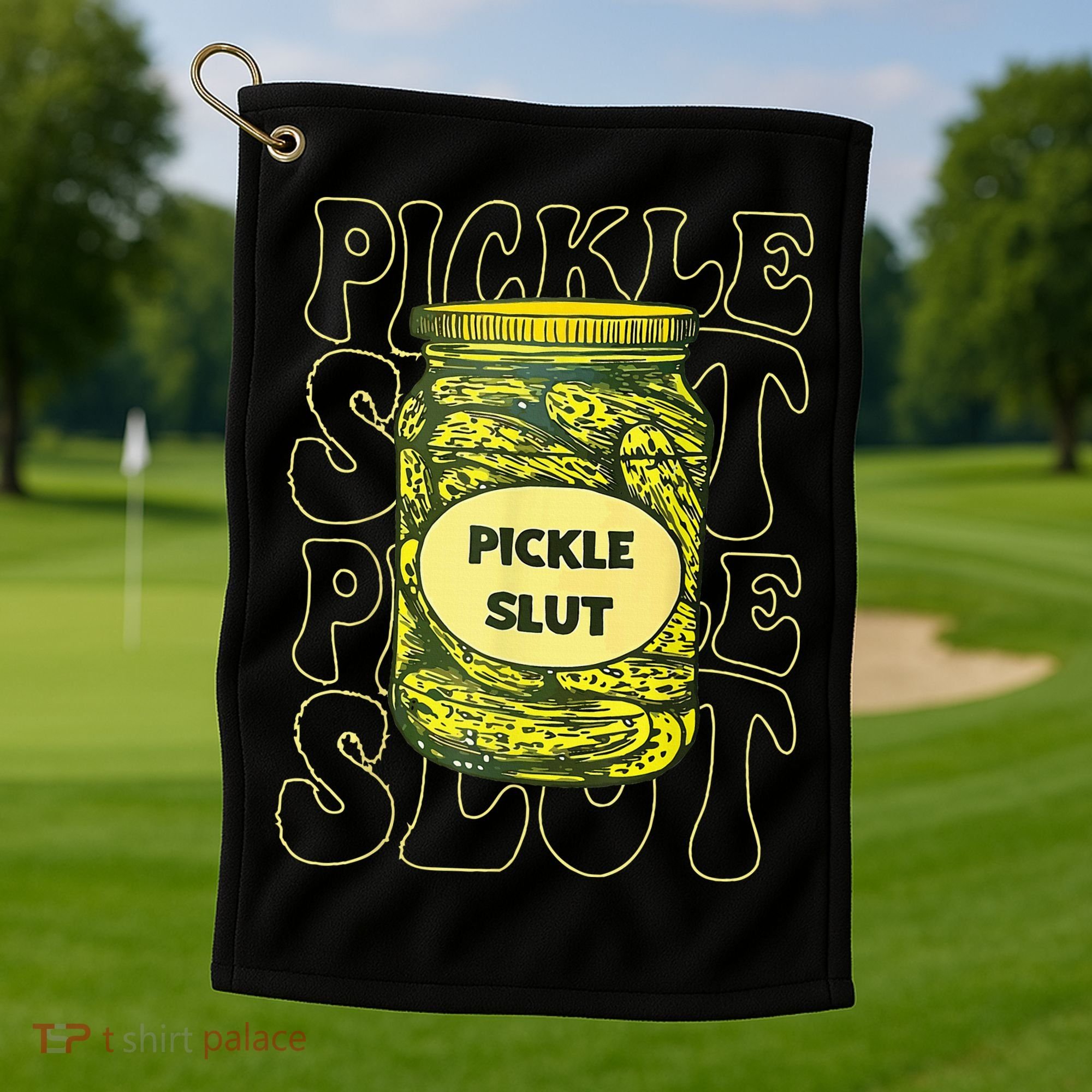 Pickle Slut Funny Pickle Slut Who Loves Pickles Golf Towel