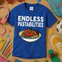 Pasta Spaghetti Funny Endless Pastabilities Kids T-Shirt thumb 3