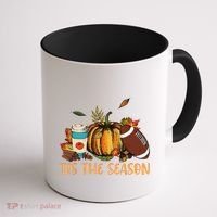 Pumpkin Spice Football Tis The Season Fall Thanksgiving Gift Gift Coffee Mug thumb 1