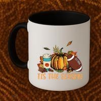 Pumpkin Spice Football Tis The Season Fall Thanksgiving Gift Gift Coffee Mug thumb 2