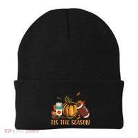Pumpkin Spice Football Tis The Season Fall Thanksgiving Gift Gift Beanie thumb 0