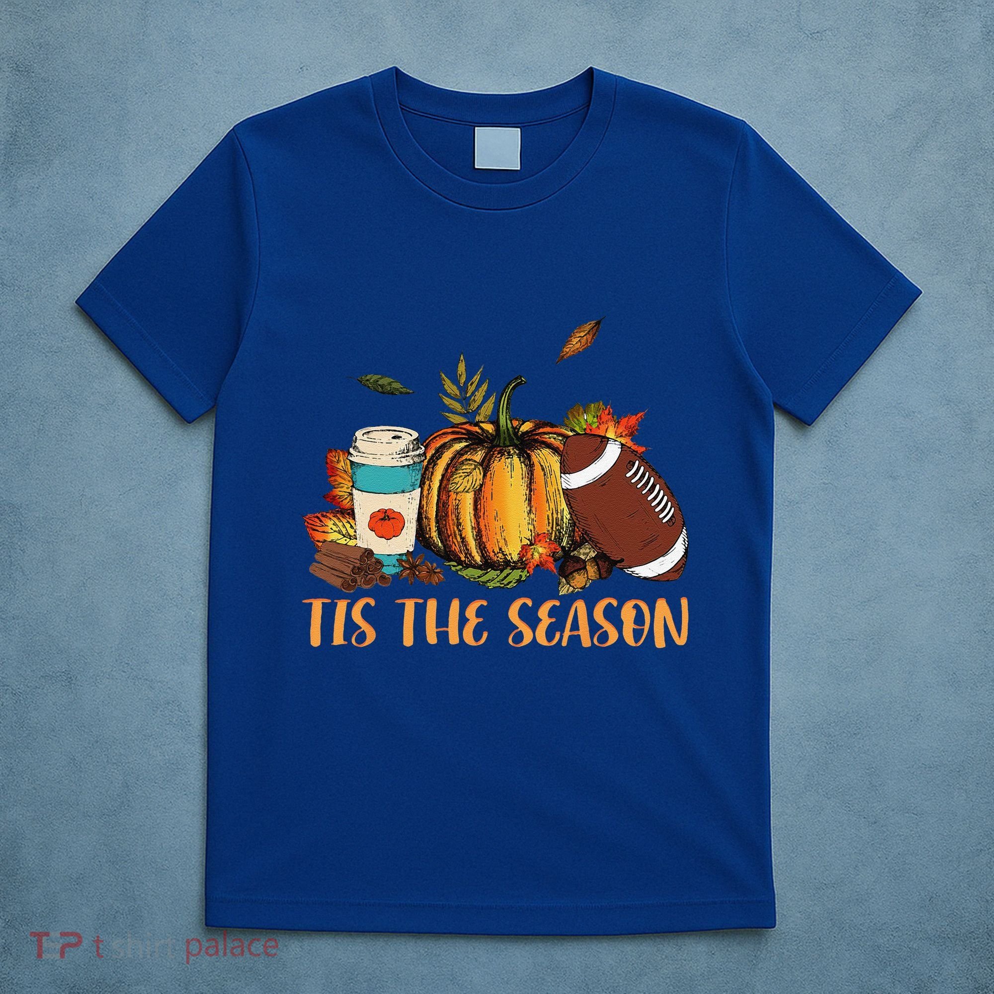 Pumpkin Spice Football Tis The Season Fall Thanksgiving Gift Gift T-Shirt